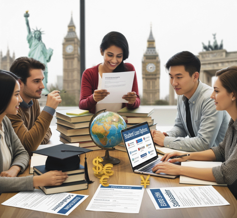 International students discovering loans for their education