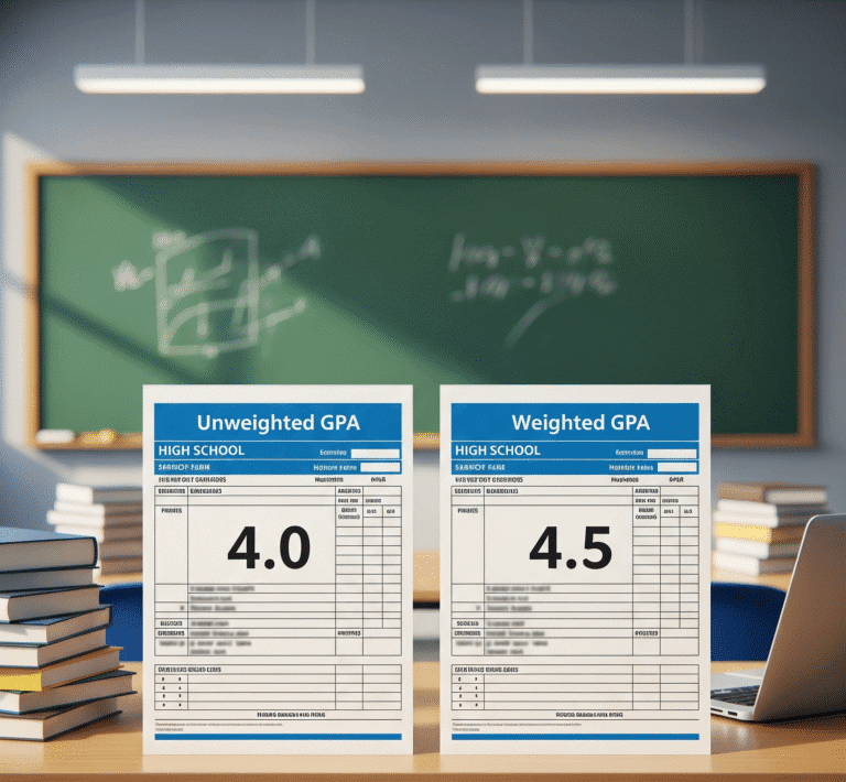 Weighted VS Unweighted GPA visual comparison