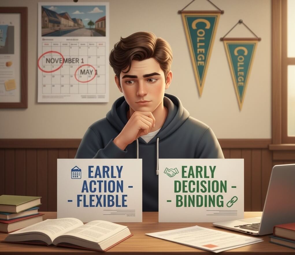 Student contemplating between EA and ED