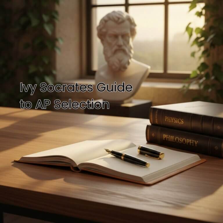 A depiction of Socrates overseeing the Ivy Level AP Selection process.